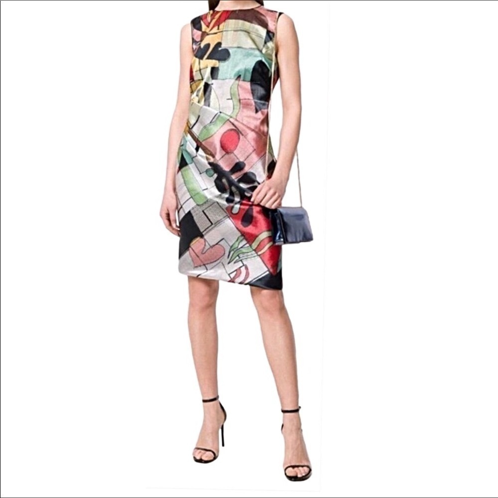 Giorgio Armani Silk Abstract Art Print Dress Luxury Lightweight Designer Runway - Picture 1 of 9